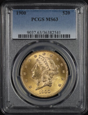 Obverse of this 1900 Liberty Head $20 Type 3 PCGS MS-63