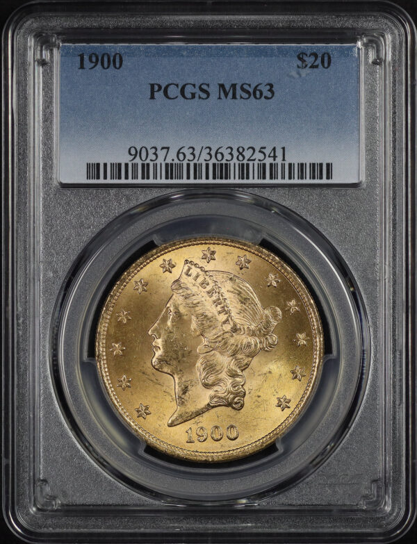 Obverse of this 1900 Liberty Head $20 Type 3 PCGS MS-63