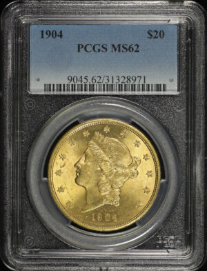Obverse of this 1904 Liberty Head $20 Type 3 PCGS MS-62