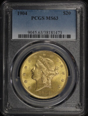 Obverse of this 1904 Liberty Head $20 Type 3 PCGS MS-63