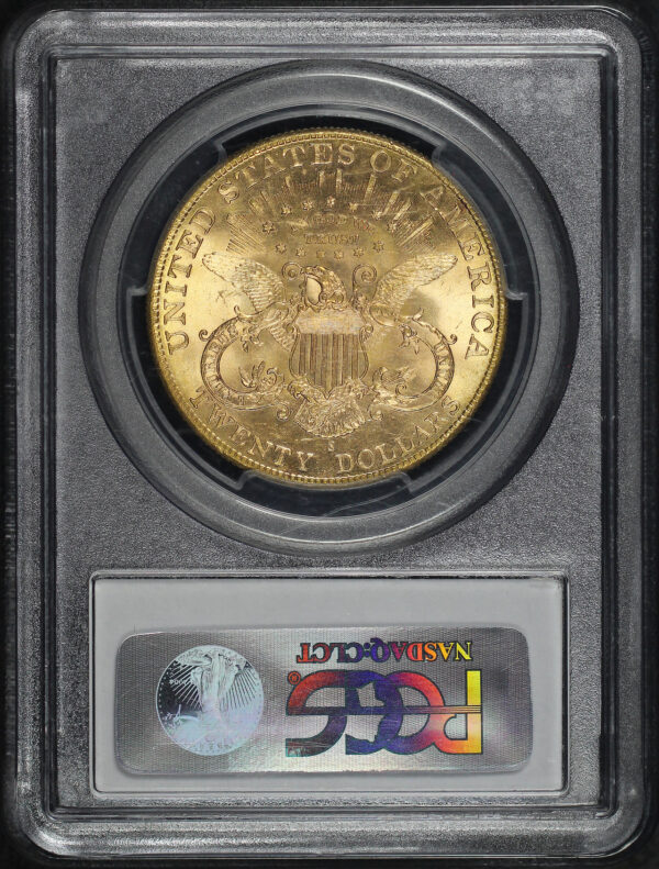 Reverse of this 1905-S Liberty Head $20 Type 3 PCGS MS-64+ CAC