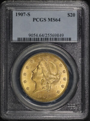 Obverse of this 1907-S Liberty Head $20 Type 3 PCGS MS-64