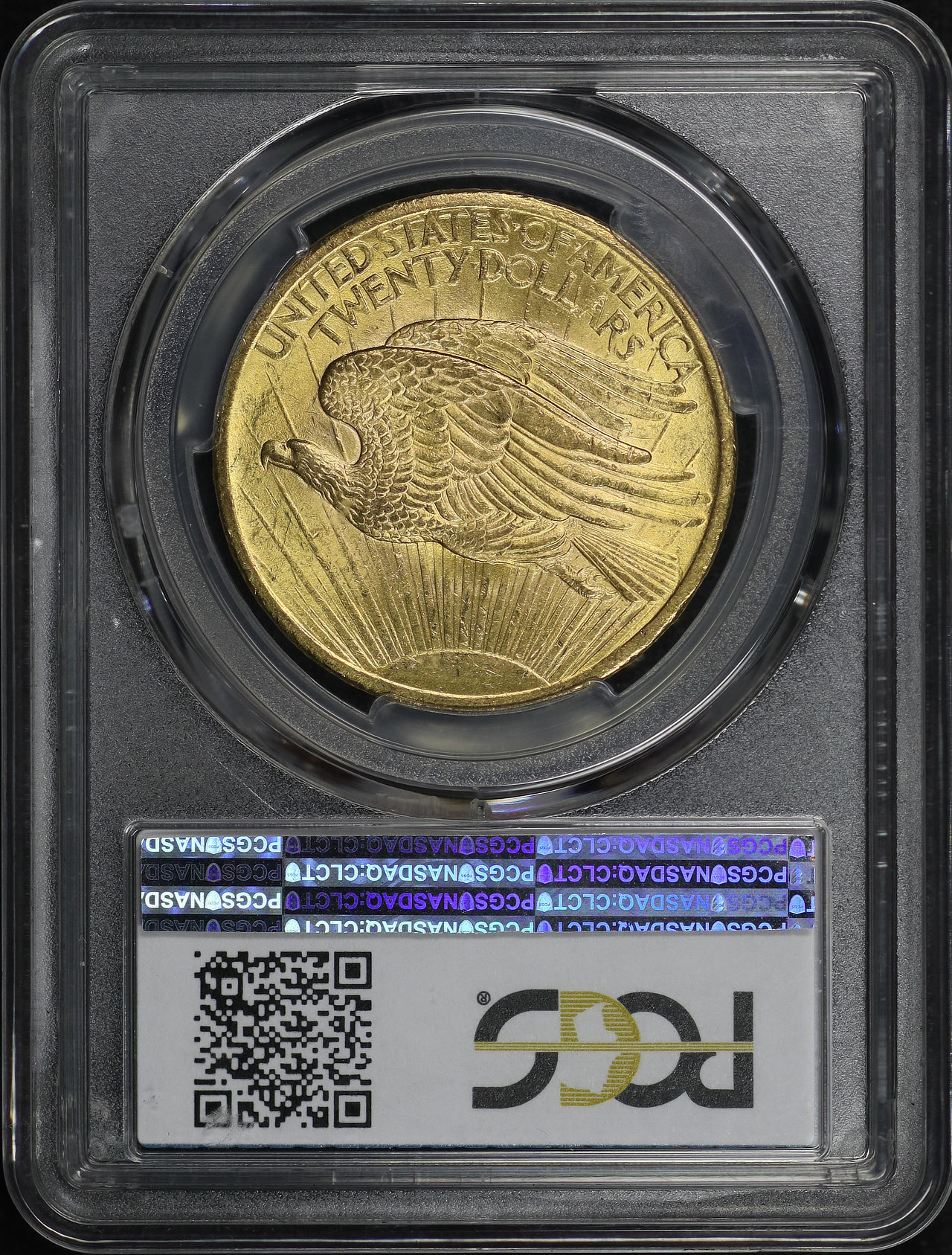 Reverse of this 1907 St. Gaudens $20 Saint-Gaudens PCGS MS-63