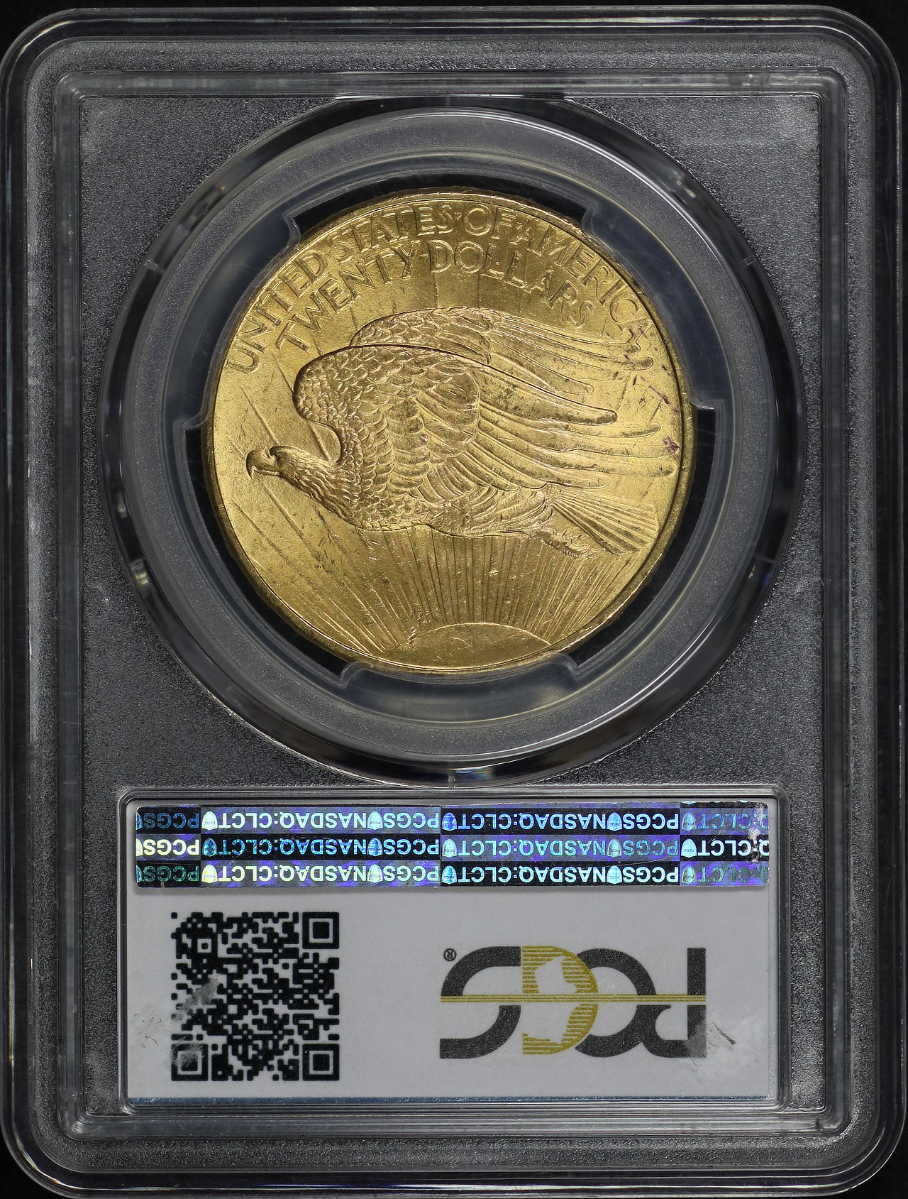 Reverse of this 1908 St. Gaudens $20 No Motto PCGS MS-65