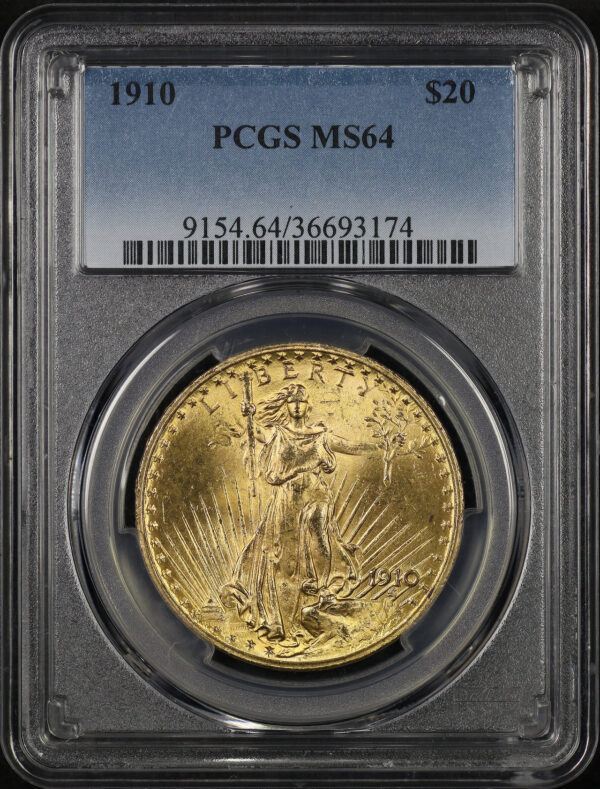 Obverse of this 1910 St. Gaudens $20 PCGS MS-64