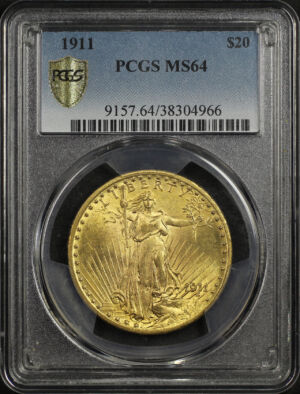Obverse of this 1911 St. Gaudens $20 PCGS MS-64