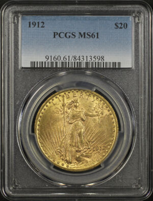 Obverse of this 1912 St. Gaudens $20 PCGS MS-61
