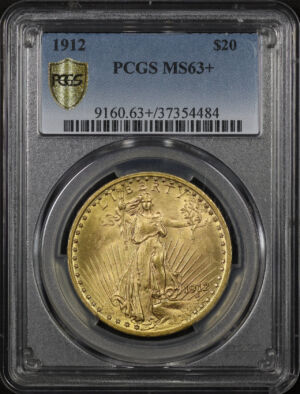 Obverse of this 1912 St. Gaudens $20 PCGS MS-63+