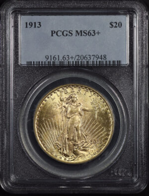 Obverse of this 1913 St. Gaudens $20 PCGS MS-63+