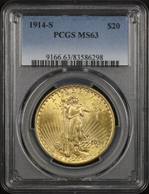 Obverse of this 1914-S St. Gaudens $20 PCGS MS-63