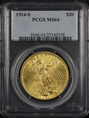 Obverse of this 1914-S St. Gaudens $20 PCGS MS-64
