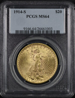 Obverse of this 1914-S St. Gaudens $20 PCGS MS-64