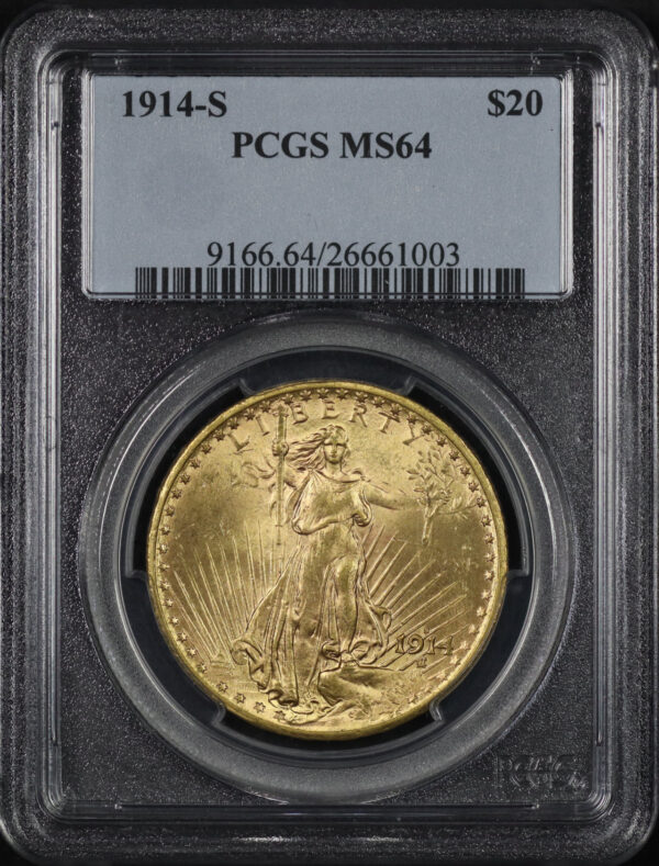 Obverse of this 1914-S St. Gaudens $20 PCGS MS-64