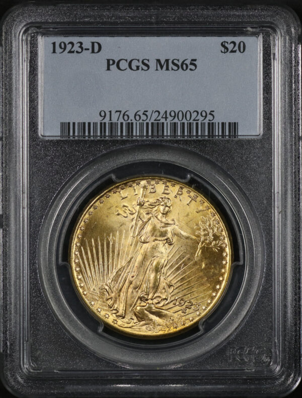 Obverse of this 1923-D St. Gaudens $20 PCGS MS-65