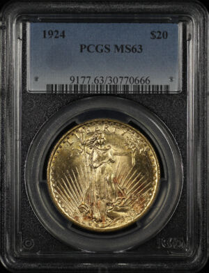 Obverse of this 1924 St. Gaudens $20 PCGS MS-63
