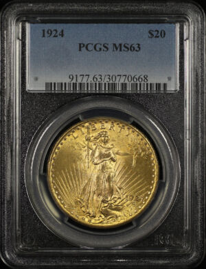 Obverse of this 1924 St. Gaudens $20 PCGS MS-63