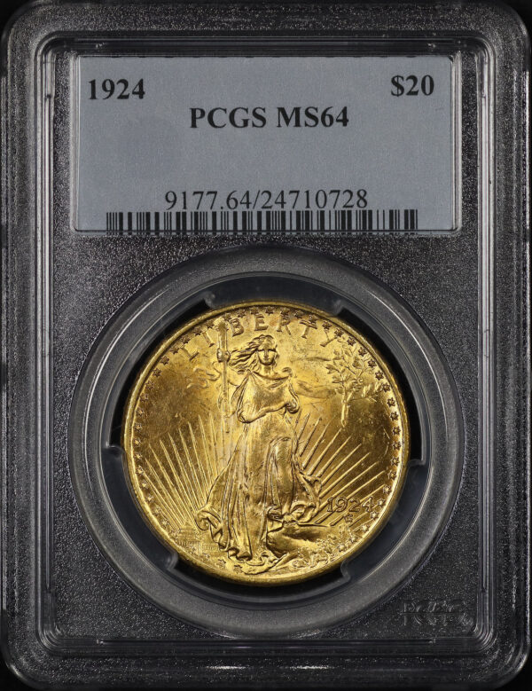 Obverse of this 1924 St. Gaudens $20 PCGS MS-64