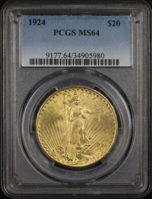 Obverse of this 1924 St. Gaudens $20 PCGS MS-64