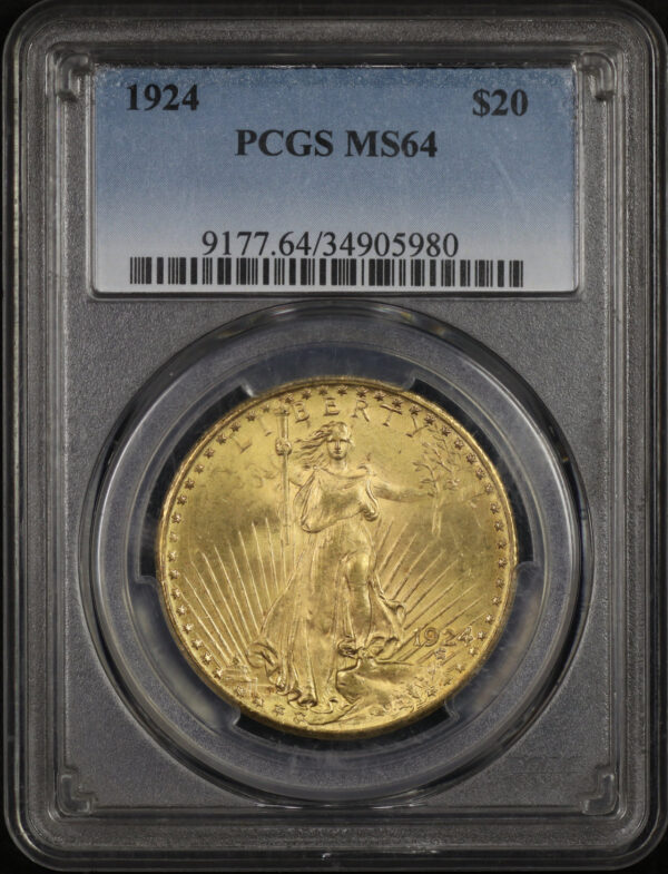 Obverse of this 1924 St. Gaudens $20 PCGS MS-64