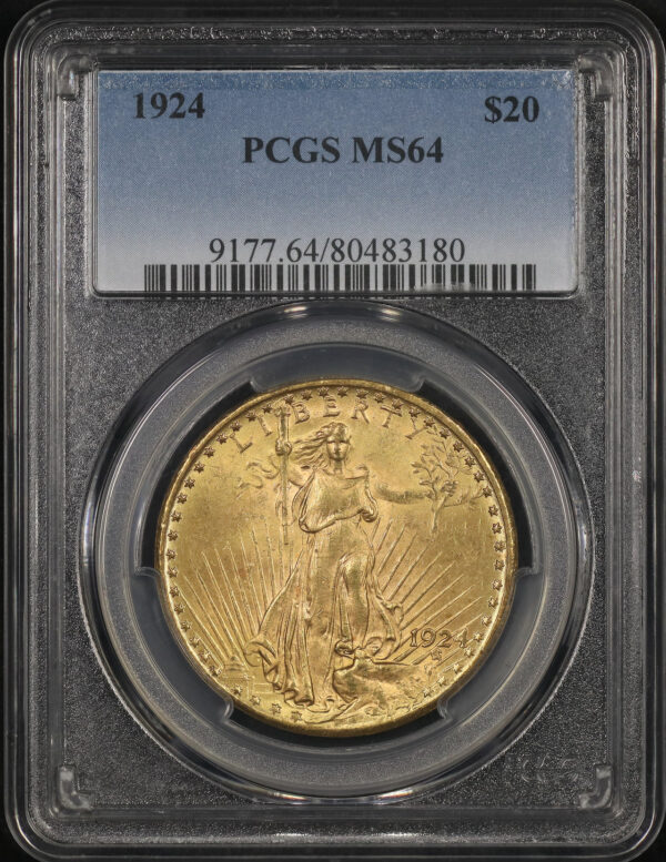 Obverse of this 1924 St. Gaudens $20 PCGS MS-64