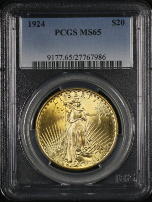 Obverse of this 1924 St. Gaudens $20 PCGS MS-65