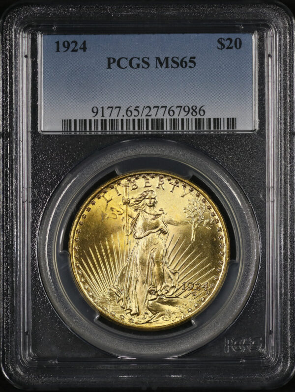 Obverse of this 1924 St. Gaudens $20 PCGS MS-65