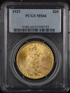 Obverse of this 1925 St. Gaudens $20 PCGS MS-66