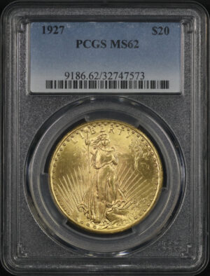 Obverse of this 1927 St. Gaudens $20 PCGS MS-62