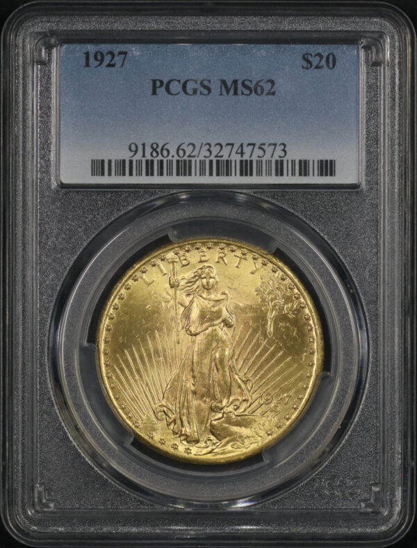 Obverse of this 1927 St. Gaudens $20 PCGS MS-62
