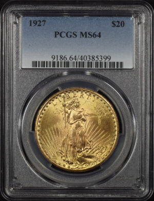 Obverse of this 1927 St. Gaudens $20 PCGS MS-64