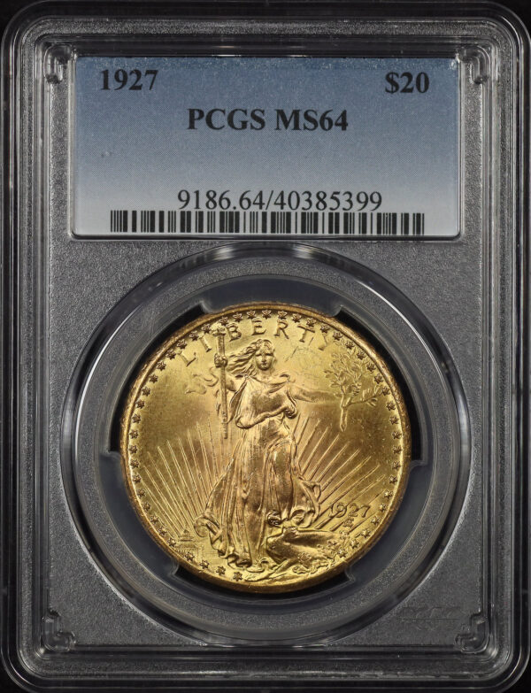 Obverse of this 1927 St. Gaudens $20 PCGS MS-64