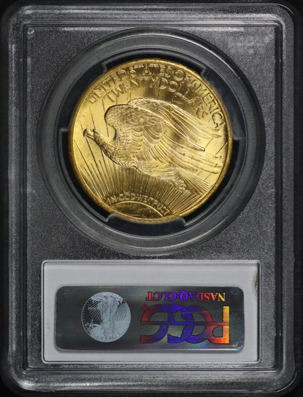 Reverse of this 1928 St. Gaudens $20 PCGS MS-65+ CAC