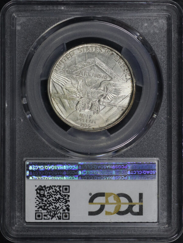 Reverse of this 1935-D 50C Arkansas Silver Commemorative PCGS MS-65