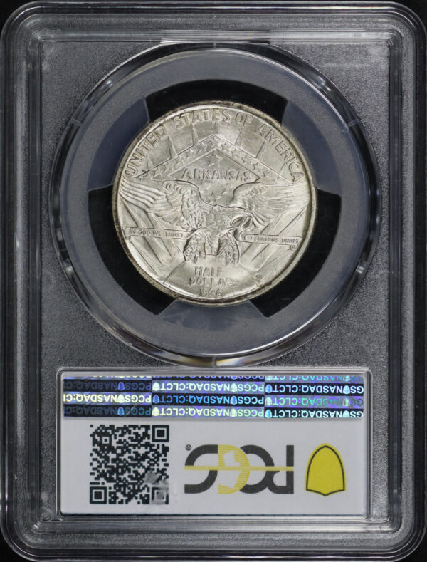 Reverse of this 1936-D 50C Arkansas Silver Commemorative PCGS MS-66