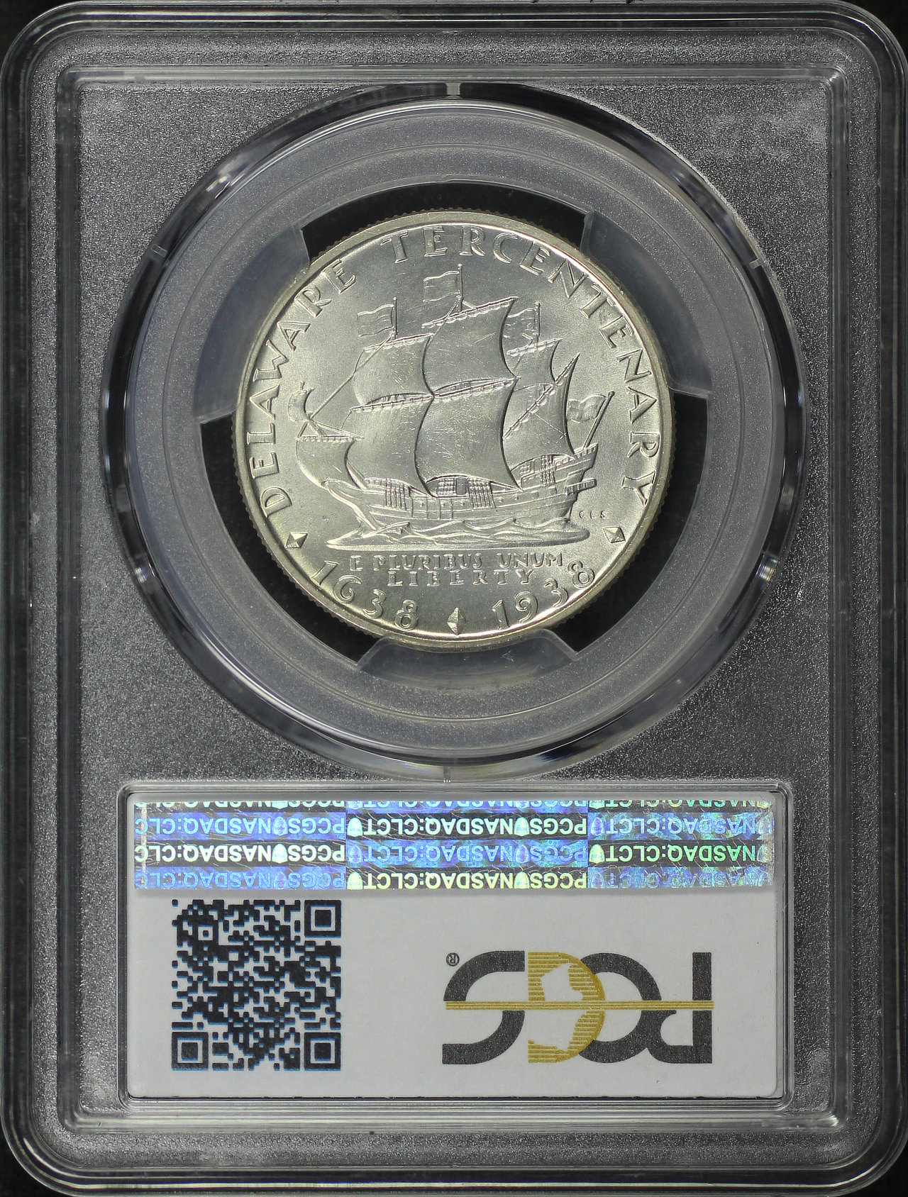 Reverse of this 1936 Silver Commemorative Delaware 50C PCGS MS-65