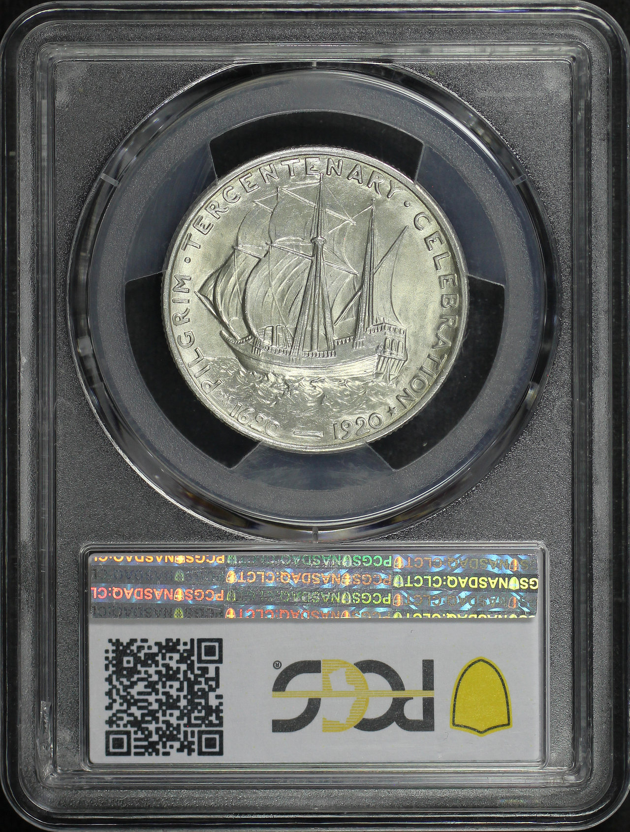 Reverse of this 1921 Silver Commemorative Pilgrim 50C PCGS MS-64