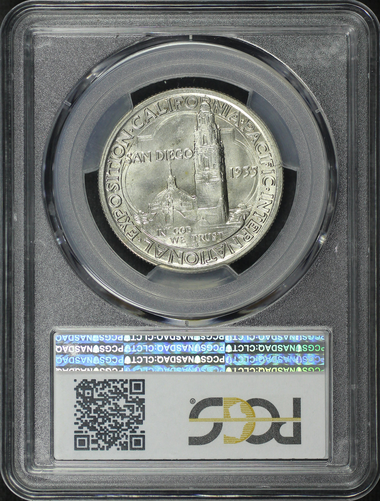 Reverse of this 1935-S Silver Commemorative San Diego 50C PCGS MS-65