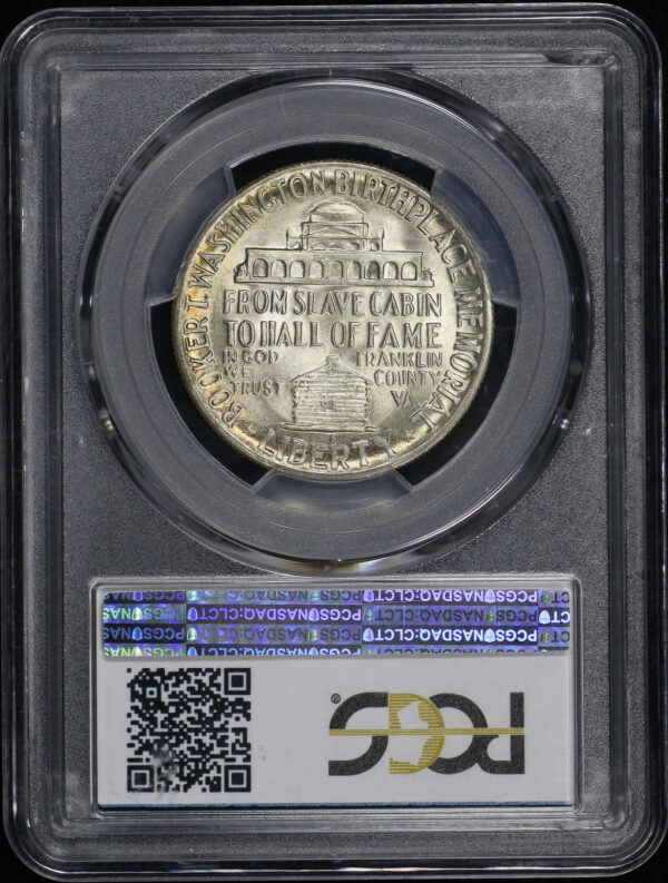 Reverse of this 1950-S 50C Booker T. Washington Silver Commemorative PCGS MS-66