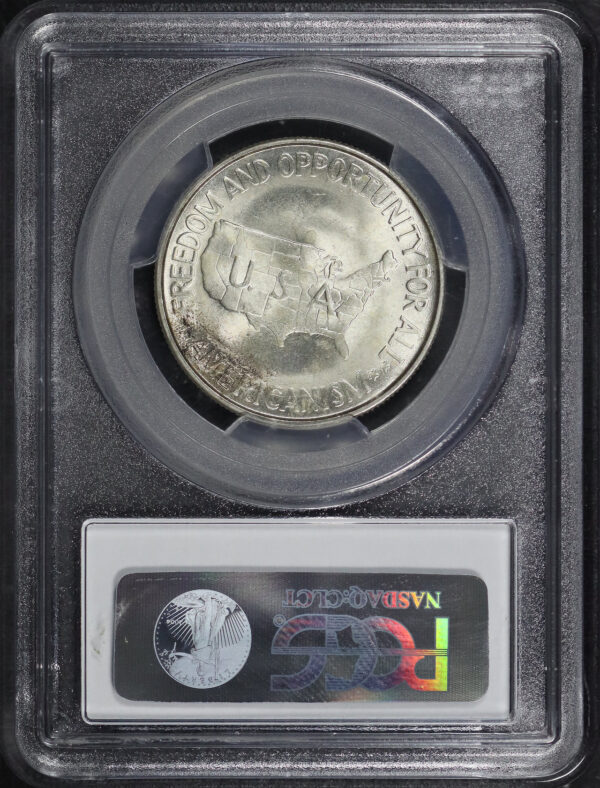 Reverse of this 1953-S 50C Washington-Carver Silver Commemorative PCGS MS-65