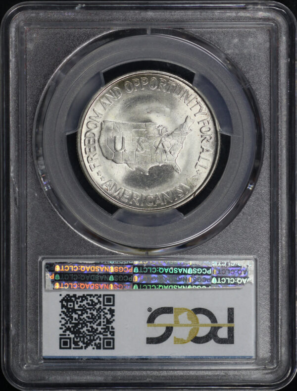 Reverse of this 1953-S 50C Washington-Carver Silver Commemorative PCGS MS-65