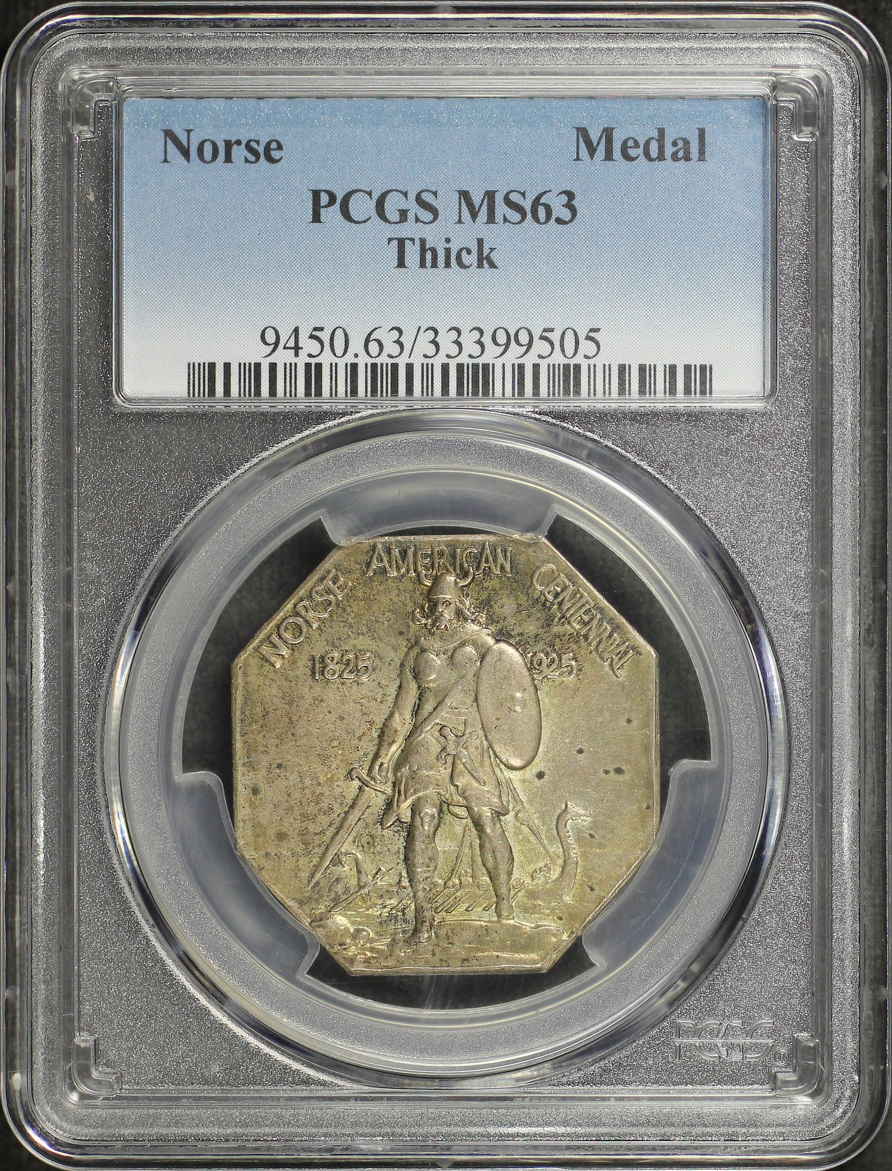 Obverse of this 1925 Norse American, Thick PCGS MS-63