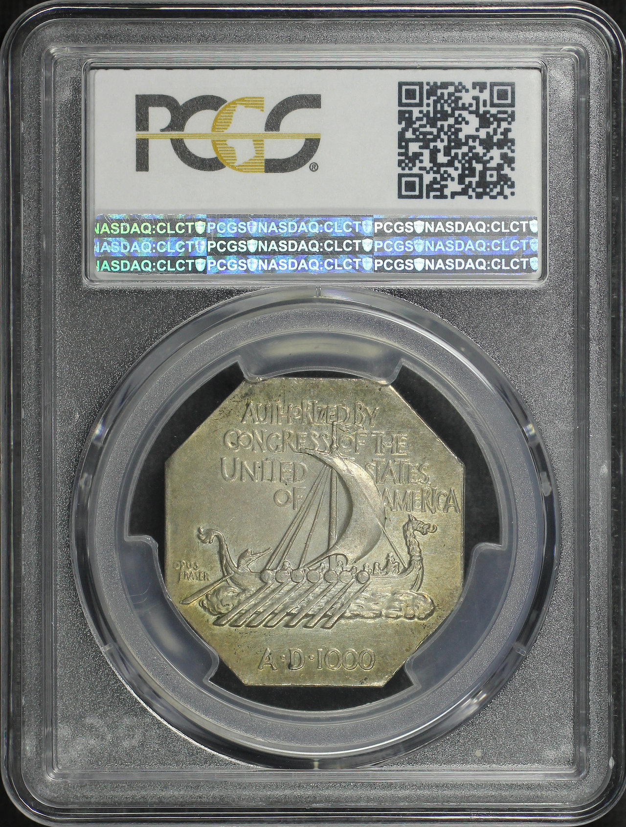 Reverse of this 1925 Norse American, Thick PCGS MS-63