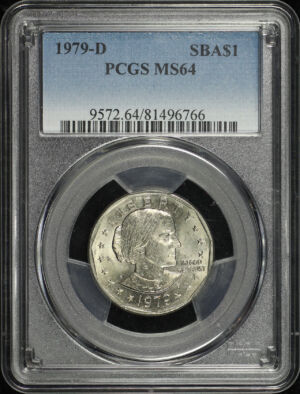 Obverse of this 1979-D Susan B. Anthony Dollar PCGS MS-64