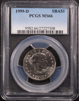 Obverse of this 1999-D Susan B. Anthony Dollar PCGS MS-66