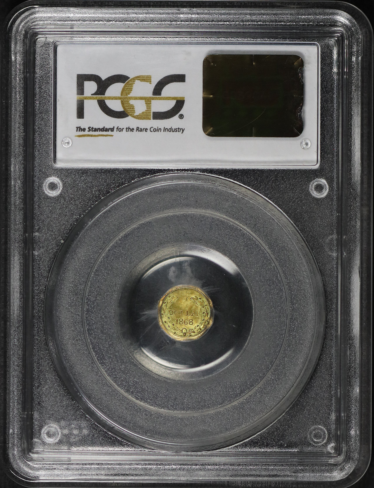 Reverse of this 1868 25C BG-710 California Fractional Gold PCGS MS-66