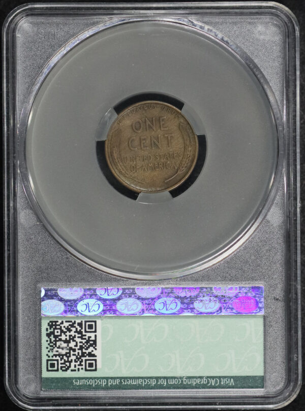 Reverse of this 1909-S Lincoln Cent Wheat Reverse CACG VF-25 BN