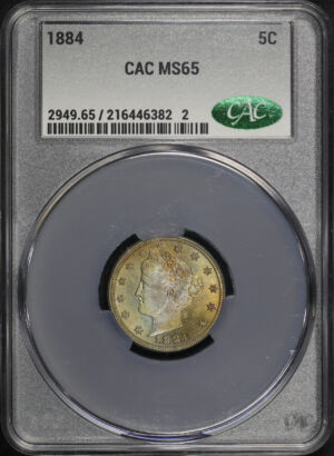 Obverse of this 1884 Liberty Nickel CACG MS-65