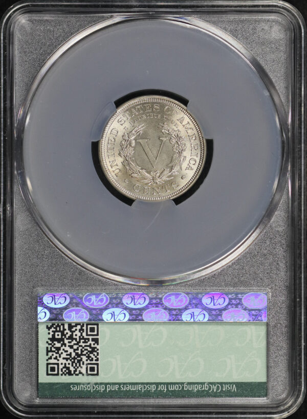 Reverse of this 1905 Liberty Nickel CACG MS-66