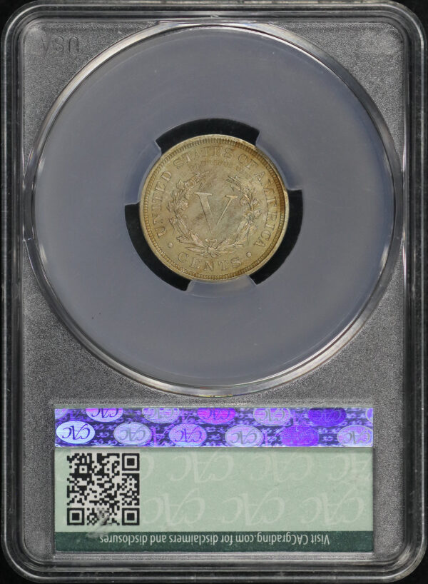 Reverse of this 1909 Liberty Nickel CACG MS-65