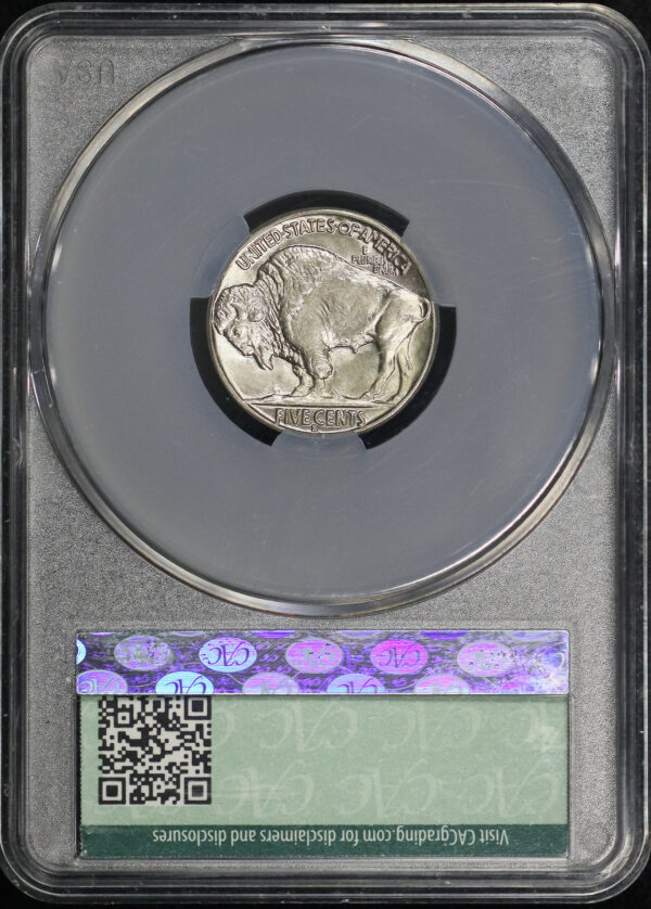 Reverse of this 1935-S Buffalo Nickel CACG MS-67